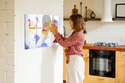 Tableau magnétique à dessiner carte du monde en aquarelle