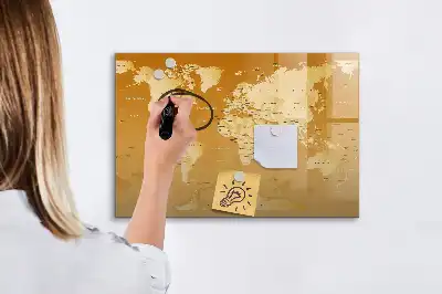 Carte du monde tableau magnétique à dessiner