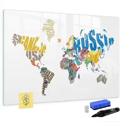 Tableau magnétique à dessiner carte du monde