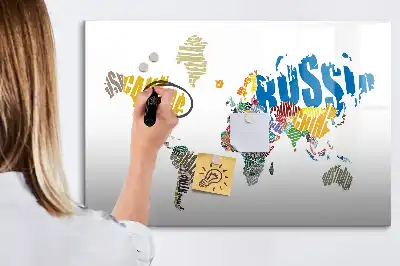 Tableau magnétique à dessiner carte du monde
