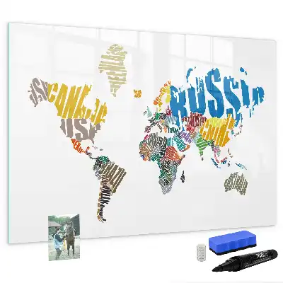 Tableau magnétique à dessiner carte du monde