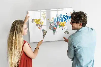 Tableau magnétique à dessiner carte du monde