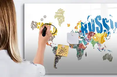 Tableau magnétique à dessiner carte du monde