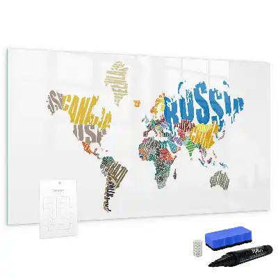 Tableau magnétique à dessiner carte du monde
