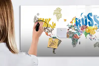 Tableau magnétique à dessiner carte du monde