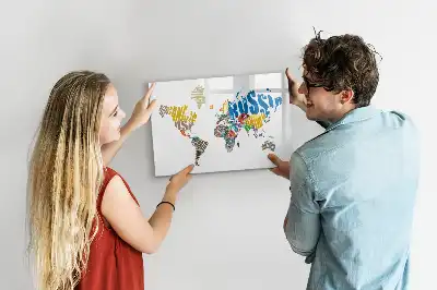 Tableau magnétique à dessiner carte du monde
