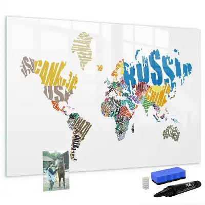 Tableau magnétique à dessiner carte du monde