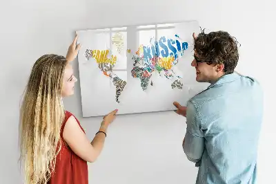 Tableau magnétique pour dessiner carte du monde avec texte