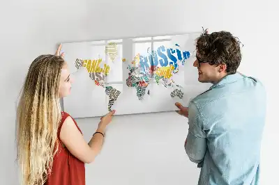Tableau magnétique pour dessiner carte du monde avec texte