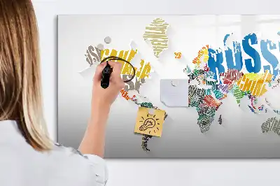Tableau magnétique pour dessiner carte du monde avec texte