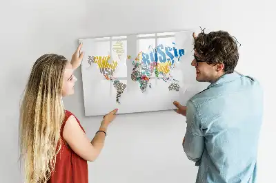 Tableau magnétique pour dessiner carte du monde avec texte