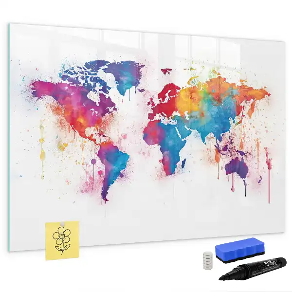 Carte du monde tableau magnétique à dessiner