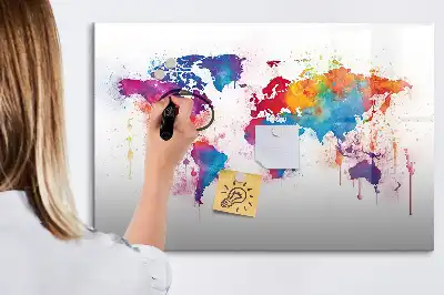 Carte du monde tableau magnétique à dessiner