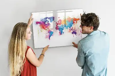 Carte du monde tableau magnétique à dessiner
