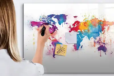 Carte du monde tableau magnétique à dessiner