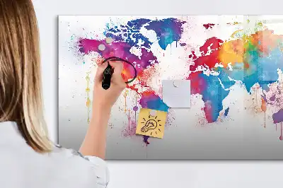 Carte du monde tableau magnétique à dessiner