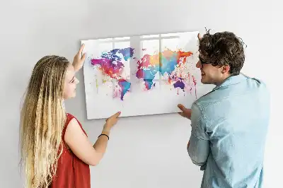 Carte du monde tableau magnétique à dessiner
