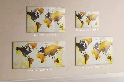 Tableau magnétique pour dessiner motif carte du monde abstraite