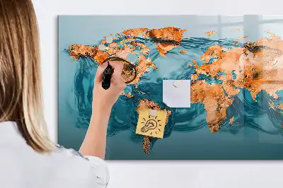 Tableau magnétique à dessiner carte du monde abstraite