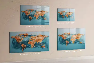 Tableau magnétique à dessiner carte du monde abstraite