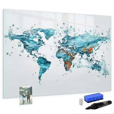 Tableau magnétique pour dessiner carte du monde en eau