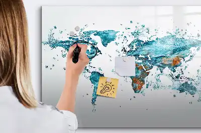 Tableau magnétique pour dessiner carte du monde en eau