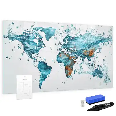 Tableau magnétique pour dessiner carte du monde en eau