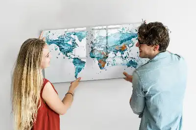 Tableau magnétique pour dessiner carte du monde en eau