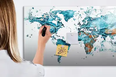Tableau magnétique pour dessiner carte du monde en eau