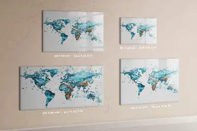 Tableau magnétique pour dessiner carte du monde en eau
