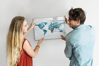 Tableau magnétique pour dessiner carte du monde en eau