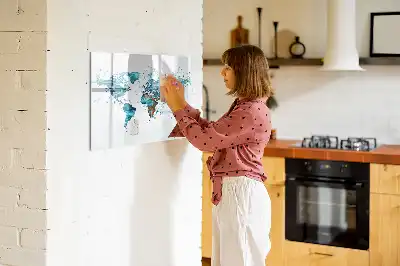 Tableau magnétique pour dessiner carte du monde en eau