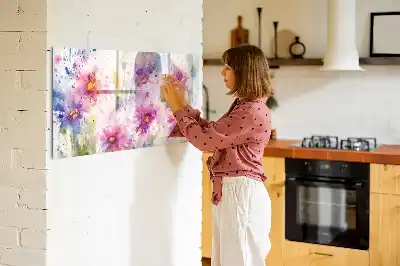 Tableau magnétique à dessiner motif fleurs peintes