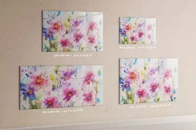 Tableau magnétique à dessiner motif fleurs peintes