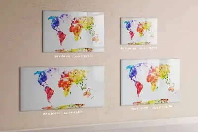 Tableau magnétique à dessiner carte du monde en aquarelle