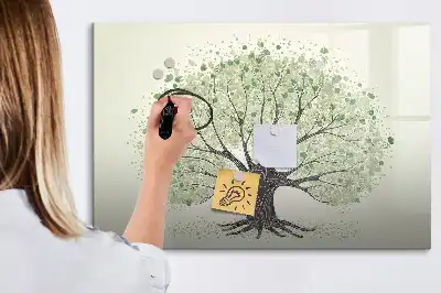 Tableau magnétique à dessiner motif grand arbre nature