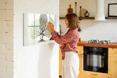 Tableau magnétique à dessiner motif grand arbre nature