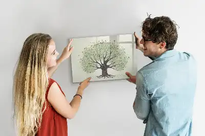 Tableau magnétique à dessiner motif grand arbre nature
