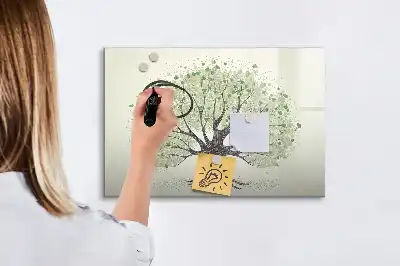 Tableau magnétique à dessiner motif grand arbre nature
