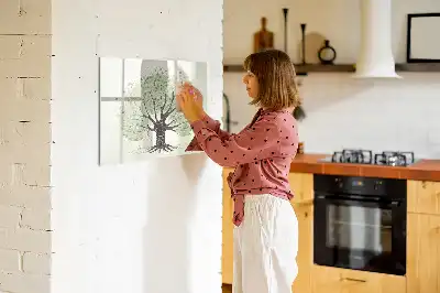 Tableau magnétique à dessiner motif grand arbre nature