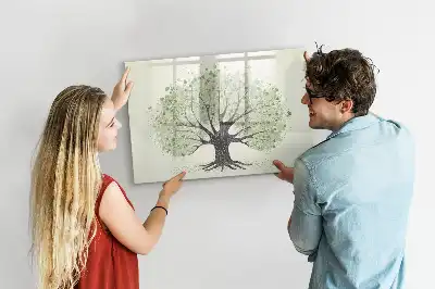Tableau magnétique à dessiner motif grand arbre nature