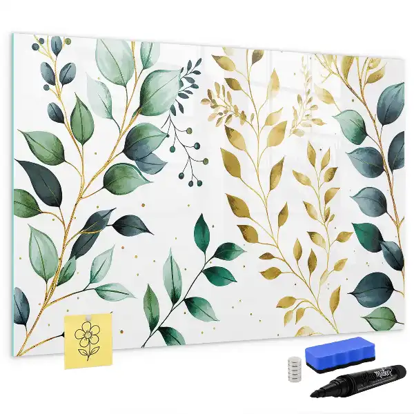Tableau magnétique pour dessiner motif de feuilles de plantes