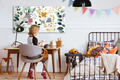 Tableau magnétique pour dessiner motif de feuilles de plantes