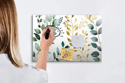 Tableau magnétique pour dessiner motif de feuilles de plantes