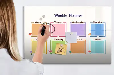 Planificateur hebdomadaire tableau magnétique à dessiner