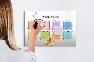 Planificateur hebdomadaire tableau magnétique à dessiner