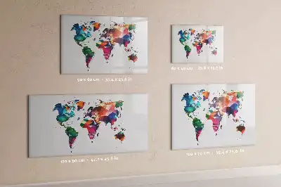 Tableau magnétique pour dessiner carte du monde avec motif triangles
