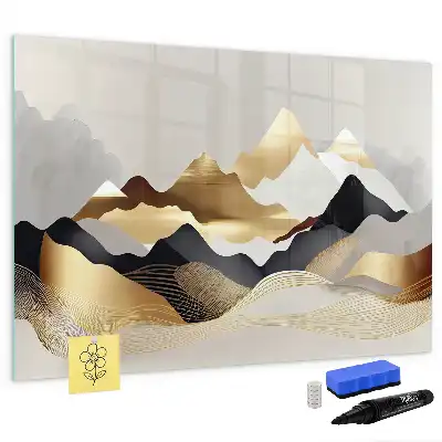 Tableau magnétique pour dessiner motif montagnes abstraites