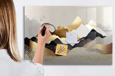 Tableau magnétique pour dessiner motif montagnes abstraites