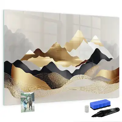Tableau magnétique pour dessiner motif montagnes abstraites